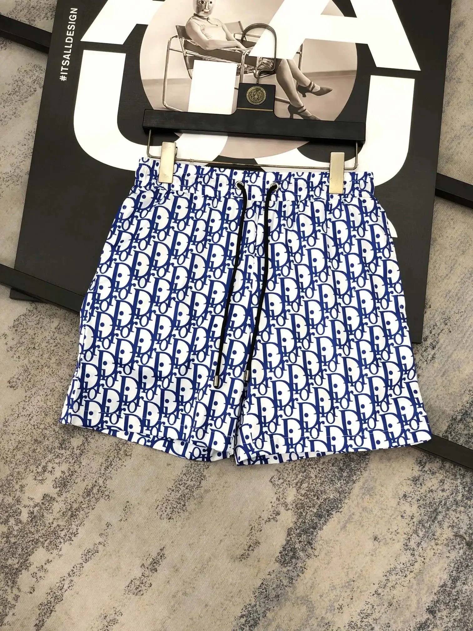 Dior Shorts Elastic-Waist Drawstring Printed — MMJ-036