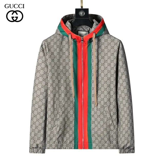 Gucci Jackets Monogram Zip-Up Hooded Jacket product detail image 13