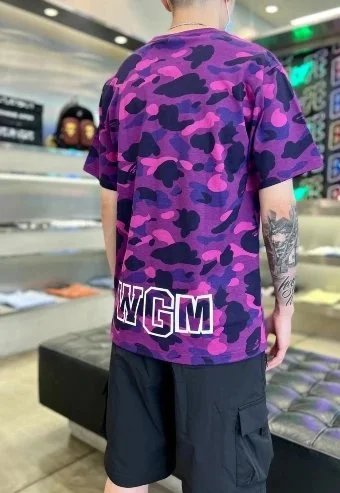A Bathing Ape Shark Face Camo Split T-Shirt and Shorts Set - 7