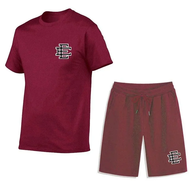 Unbranded Matching Sets Short-Sleeve T-Shirt and Drawstring Shorts Set with Monogram Print product detail image 15