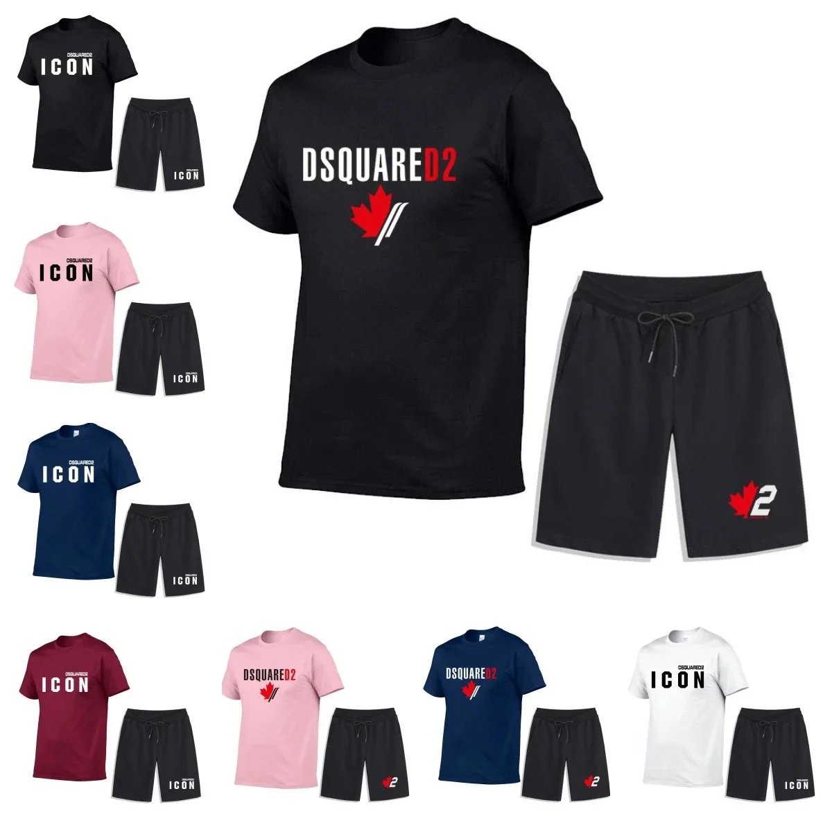 Dsquared2 Icon Black Casual T-Shirt And Shorts Set