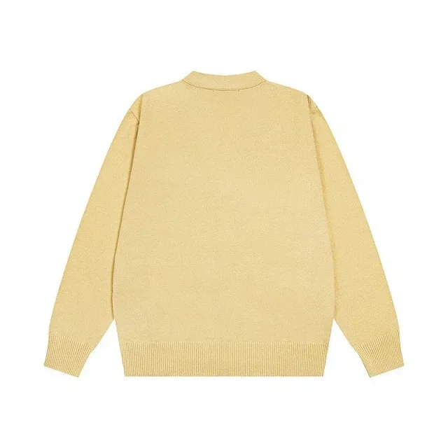 Acne Studios Knitwear V-neck button-front cardigan with face patch product detail image 9
