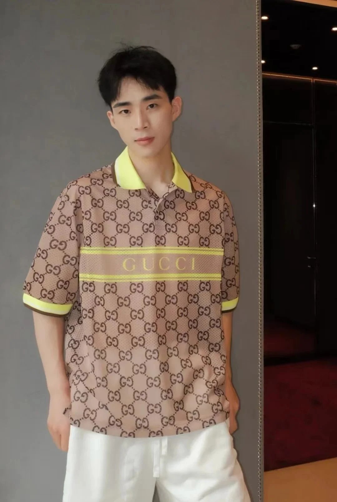 Gucci All-Over Logo Print Black T-Shirt and Shorts Set - 4