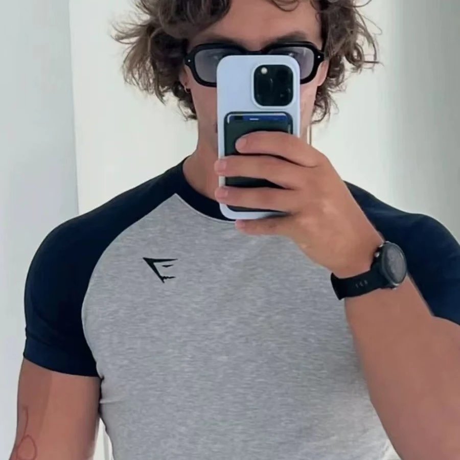 Gymshark raglon修身短袖T恤男显身材弹力紧身运动健身训练 - 149112