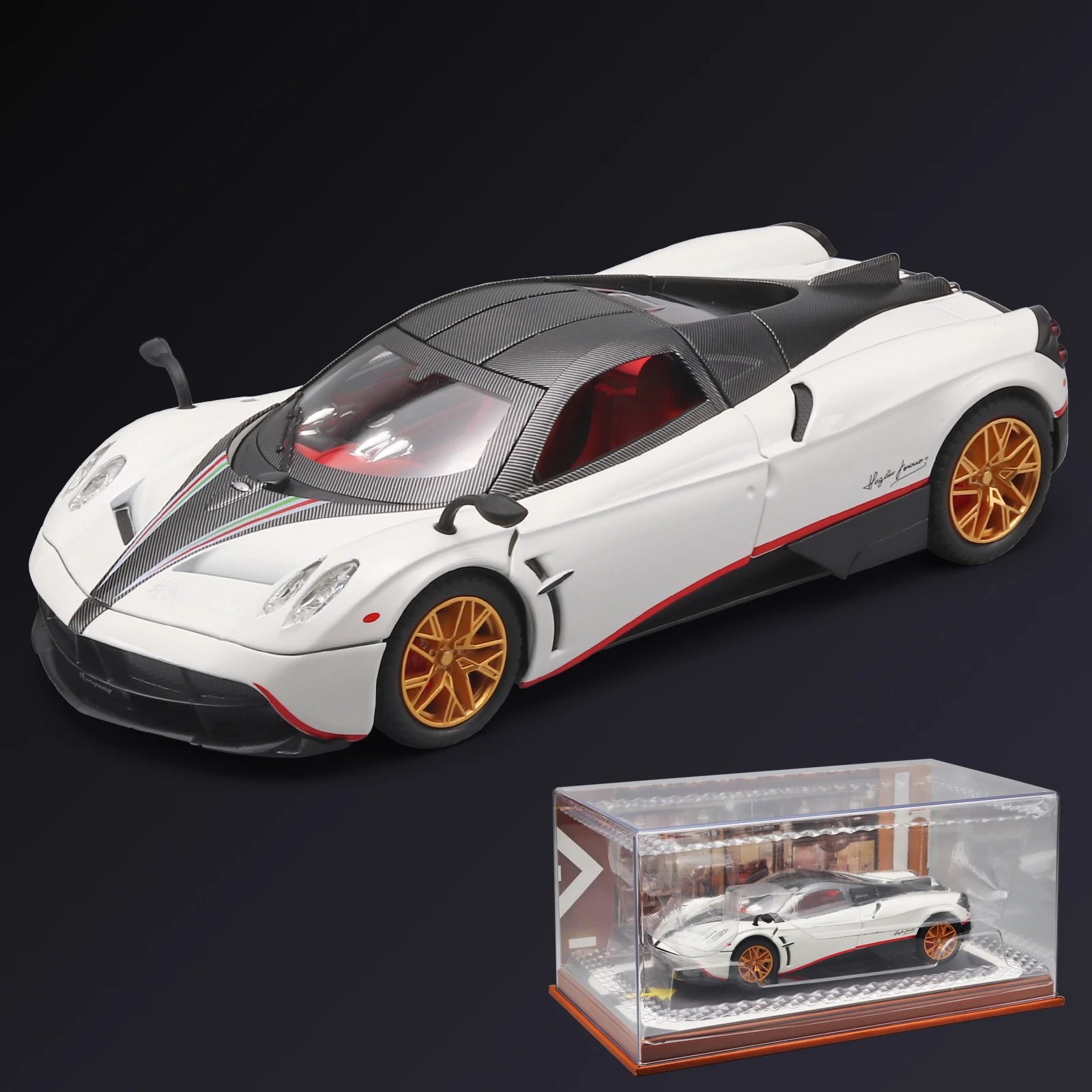 1：24 Pagani Chinese Dragon-Transparent Cover-White
