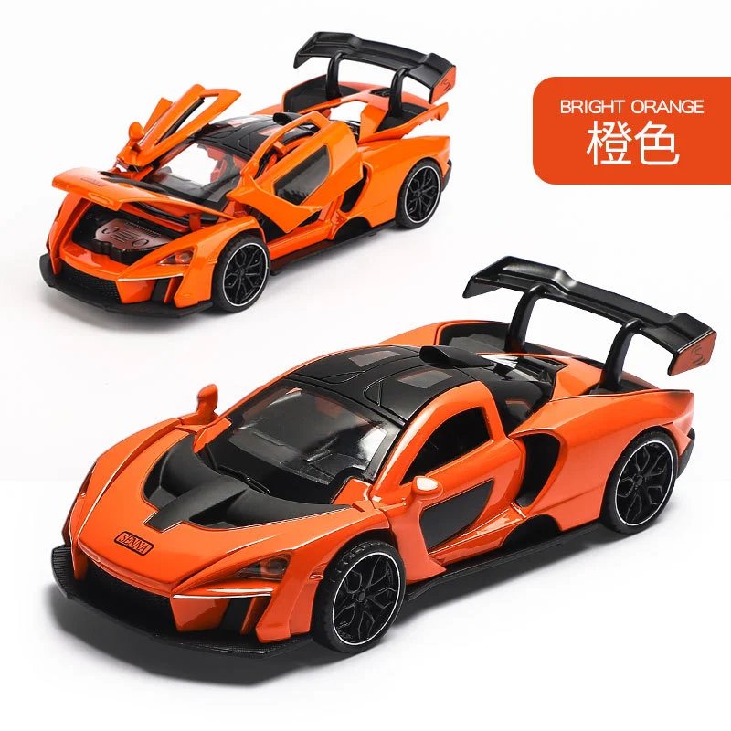 McLaren Senna Diecast Model Car Bright Orange Electronics