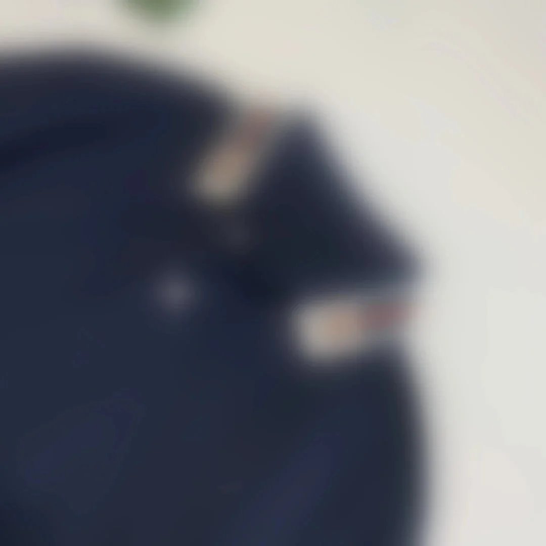 Tiger Head Striped Polo Shirt Navy