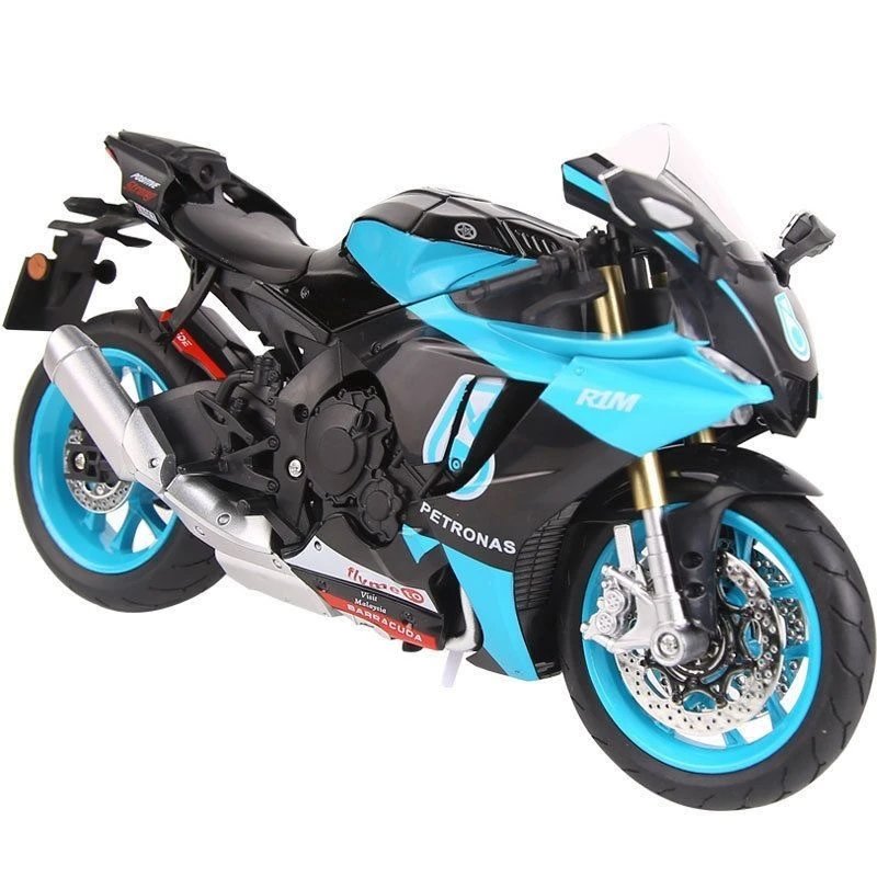 Yamaha YZF-R1 Petronas MotoGP Replica Blue Black Diecast Motorcycle Model Electronics