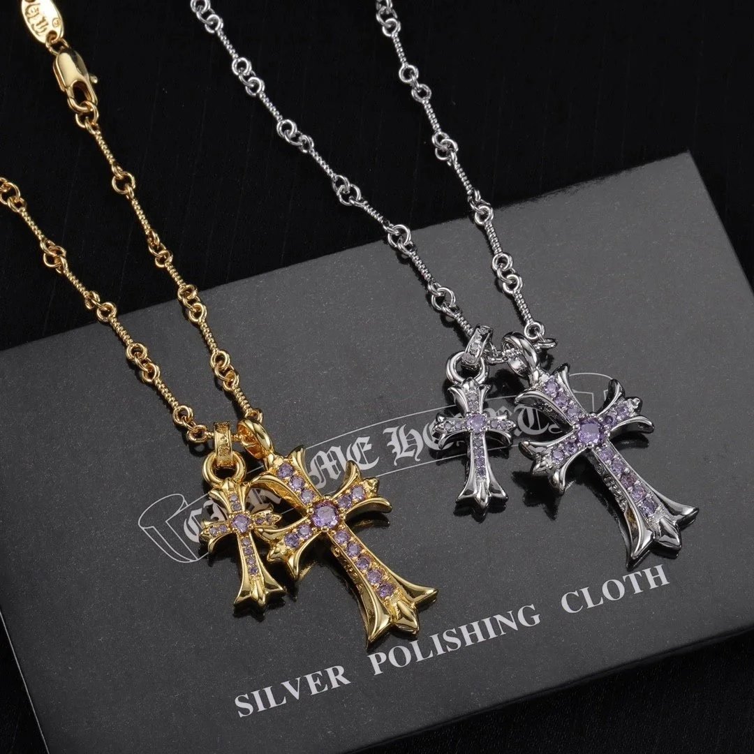 Purple Stone Cross Pendant Necklace - Jewelry Spreadsheet, Jewelry Picks - 142518