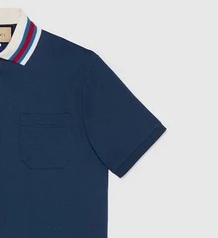 Double G Patch Polo Shirt Blue