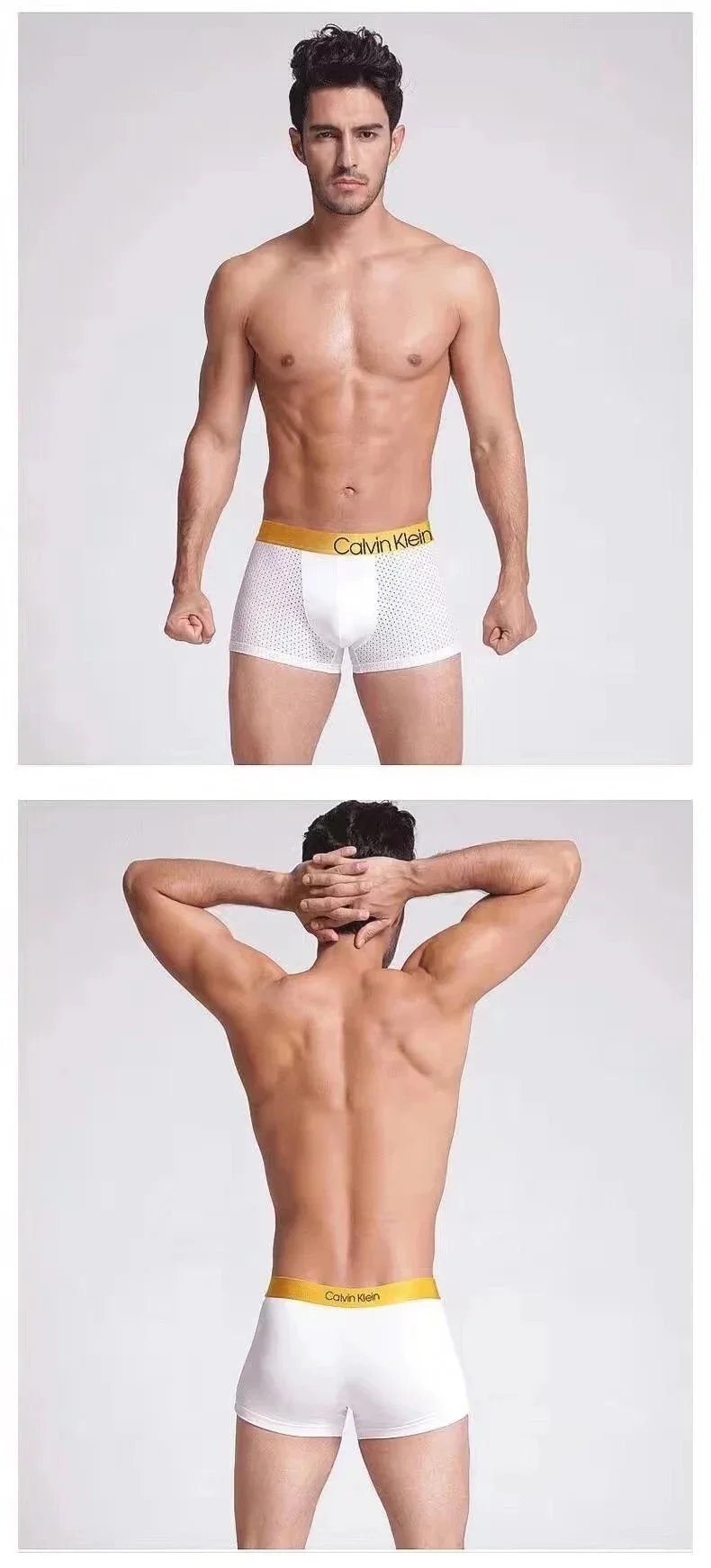 Calvin Klein Mesh Boxer Briefs White Red Brown Black Underwear - 3
