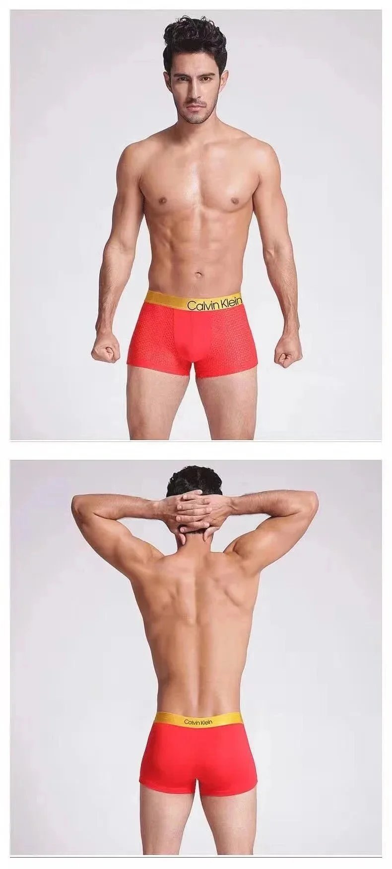 Calvin Klein Mesh Boxer Briefs White Red Brown Black Underwear - 4