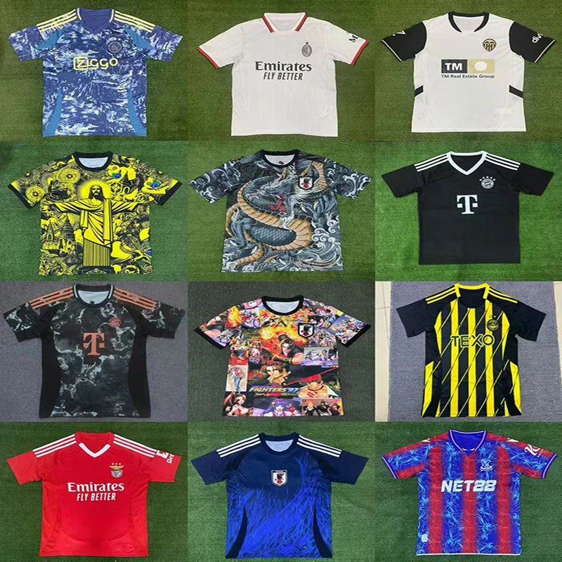 Assorted Football Jerseys in Various Team Designs and Colors