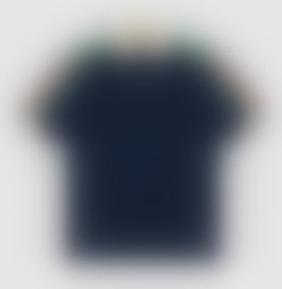 Red Green Stripe Polo Shirt Navy