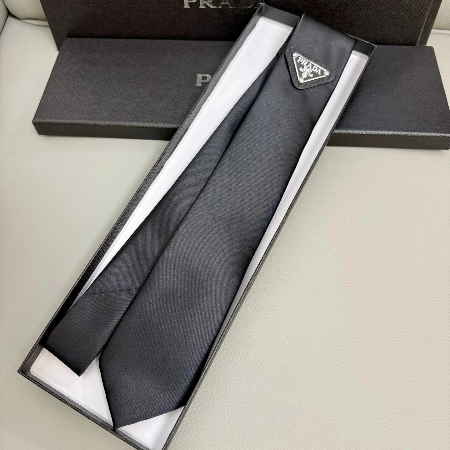 Prada Black Logo Neck Tie - Tie Spreadsheet, Tie Finds, Tie Picks