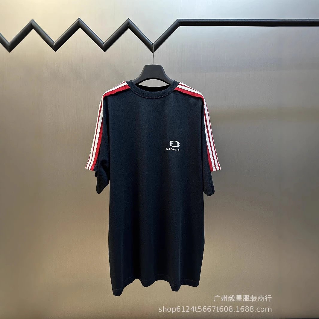 Balenciaga Shoulder Stripe Embroidery T-Shirt