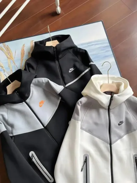 Nike Tech Fleece Windrunner Hooded Jacket Black / Gray / White Hoodie - 2