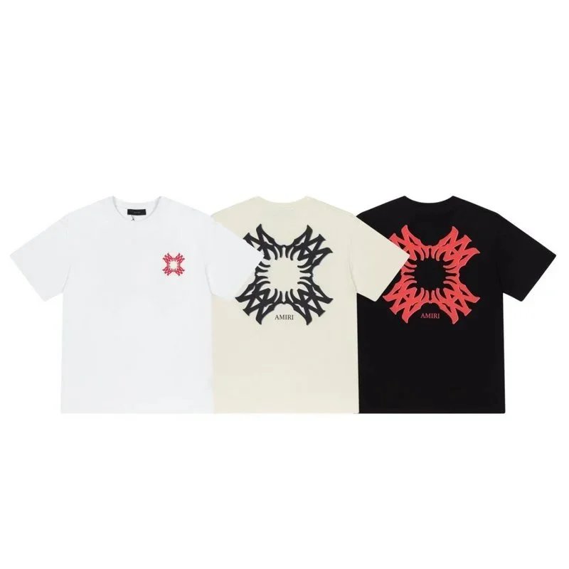 amiri-032163 手工印花宽松版短袖T恤 - 147015