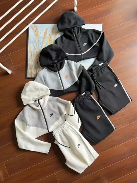 Nike Tech Fleece Windrunner Hooded Jacket Black / Gray / White Hoodie - 3