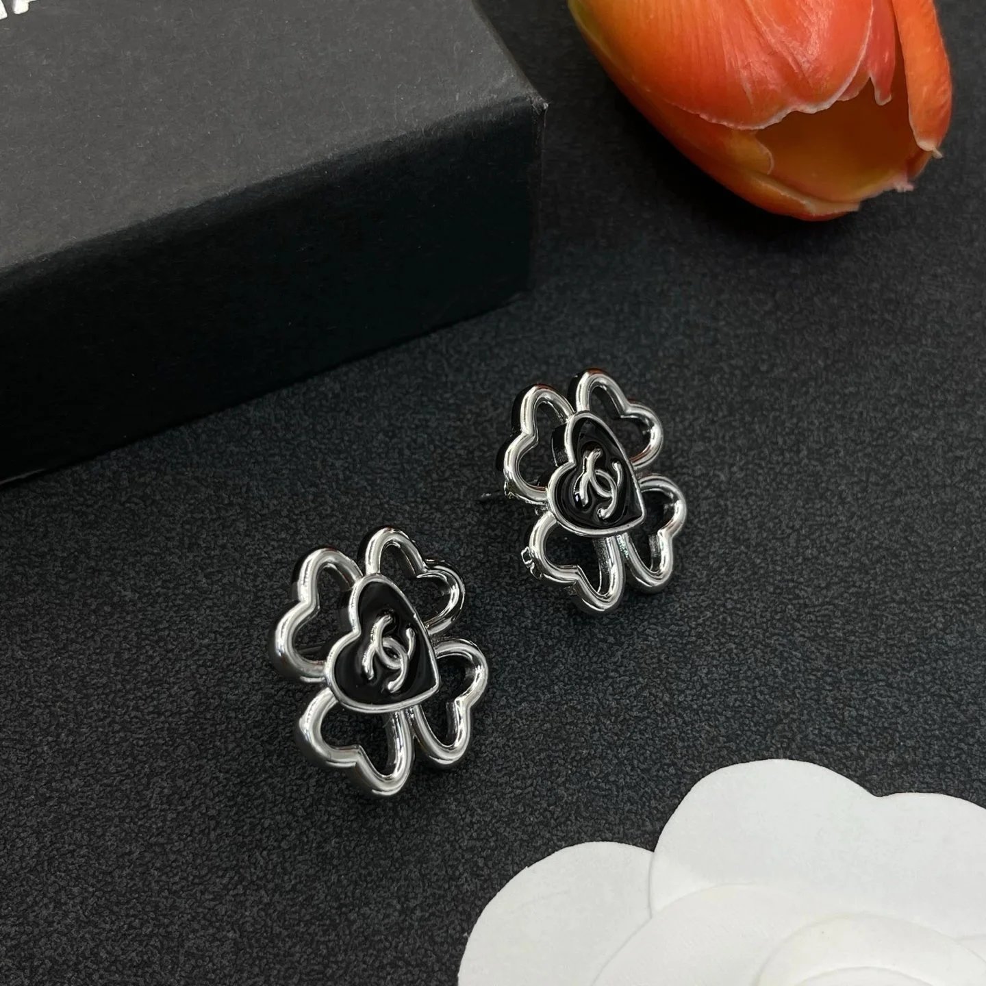Chanel Camellia Stud Earrings