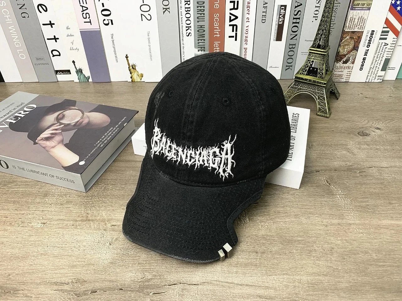 Black Letter-Embroidered Baseball Cap 091221 - Hat Spreadsheet, Hat Finds - 141790