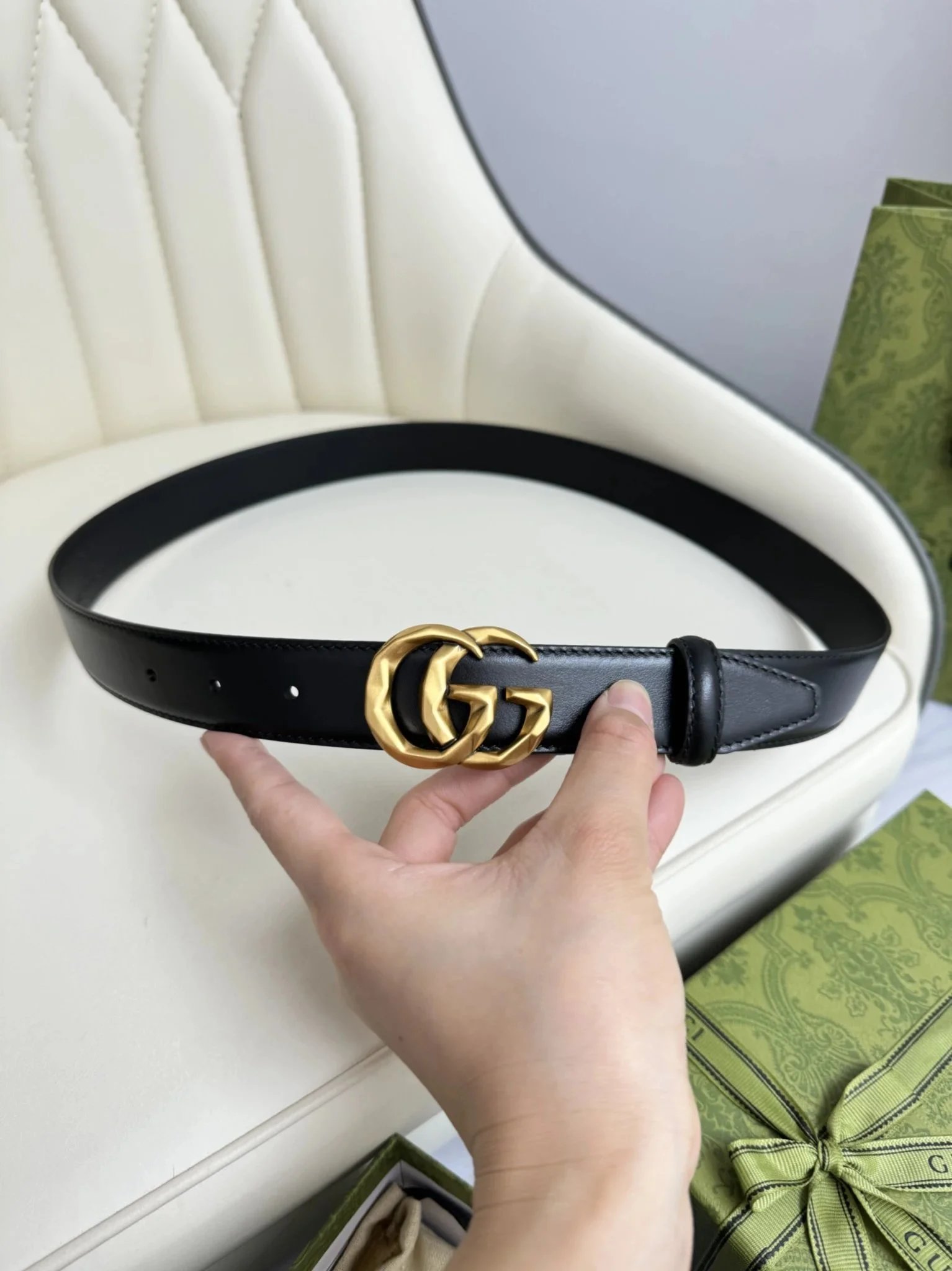 P220-Q86 Black Double-Ring Buckle Belt - 4 cm - Hipobuy spreadsheet - 150053