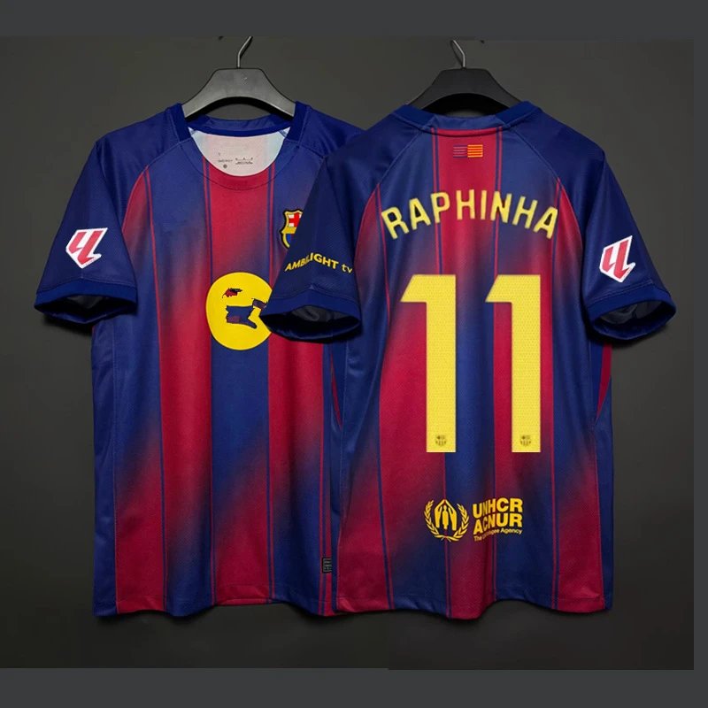 FC Barcelona 2023-24 Home Jersey Raphinha #11 Blue-Red Gradient Jersey