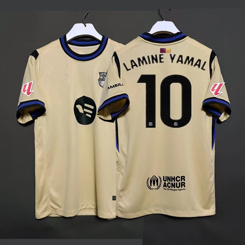 FC Barcelona x UNHCR Lamine Yamal #10 Away Jersey Beige