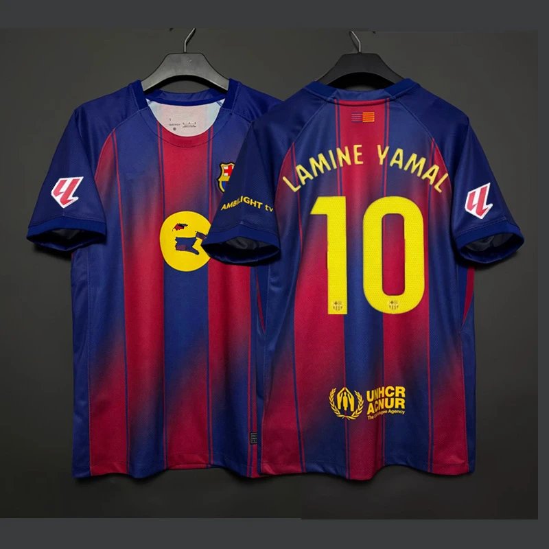 FC Barcelona x UNHCR Lamine Yamal #10 Home Jersey Blue-Red Gradient