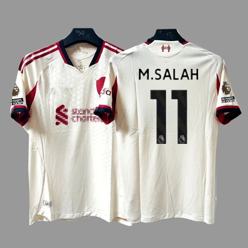Liverpool FC 2023-24 Away Jersey White M. Salah #11