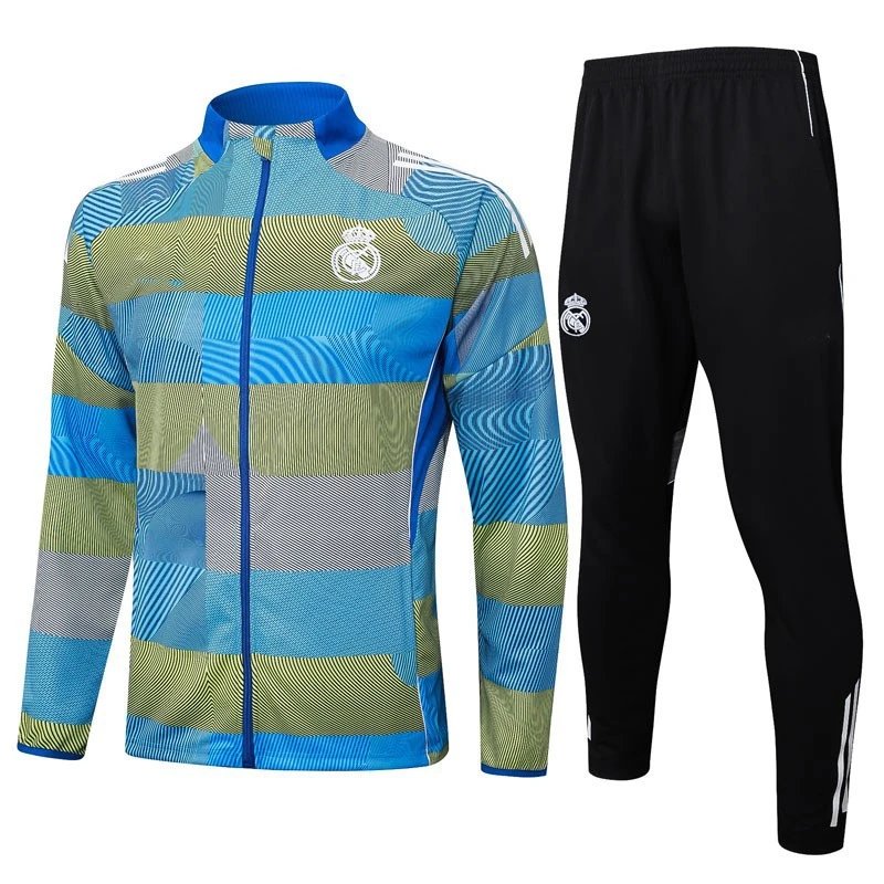 Real Madrid Blue Green Striped Ink Splash