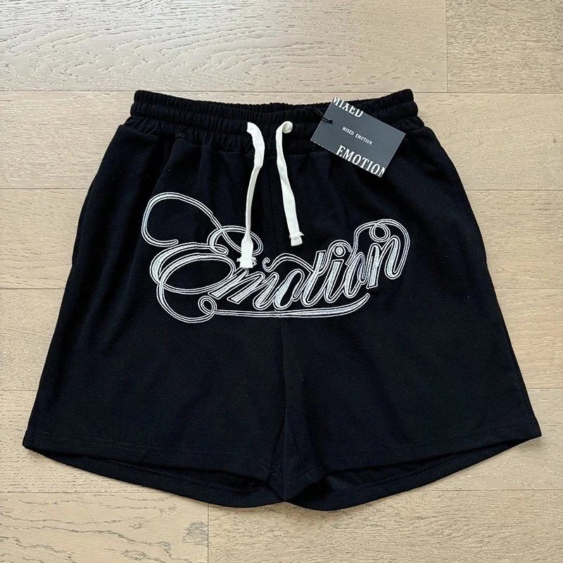 Mixed Emotion Shorts Drawstring Rhinestone Graphic image 10