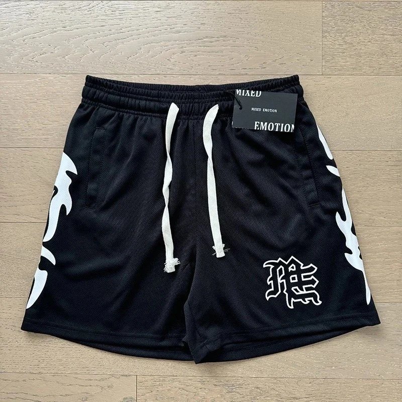 Mixed Emotion Shorts Drawstring Rhinestone Graphic image 6