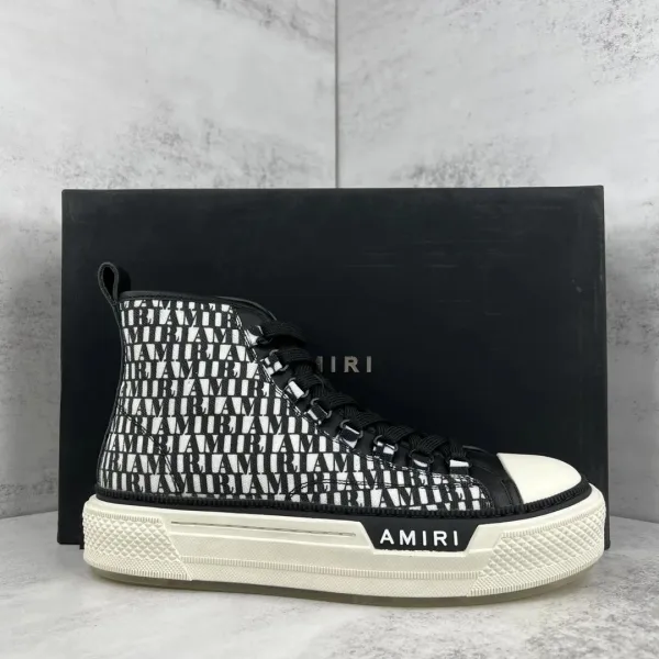 Amiri Monogram High-Top Sneakers Black and White - 1