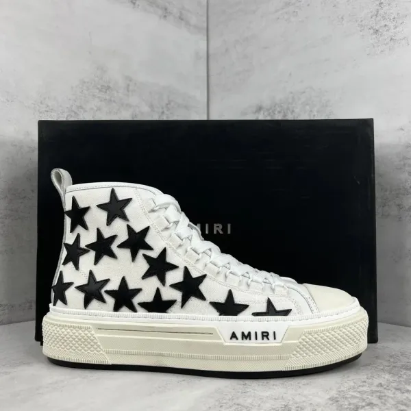 Amiri Star-Embellished High-Top Sneakers White - 1