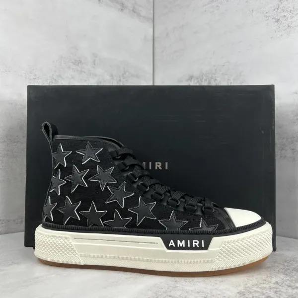 Amiri Star-Embellished High-Top Sneakers Black / White - 1