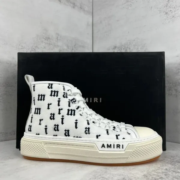 Amiri Logo Print High-Top Sneakers White - 1