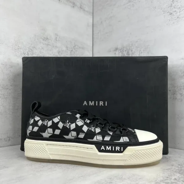 Amiri Diamond Print Low-Top Sneakers Black / White - 1