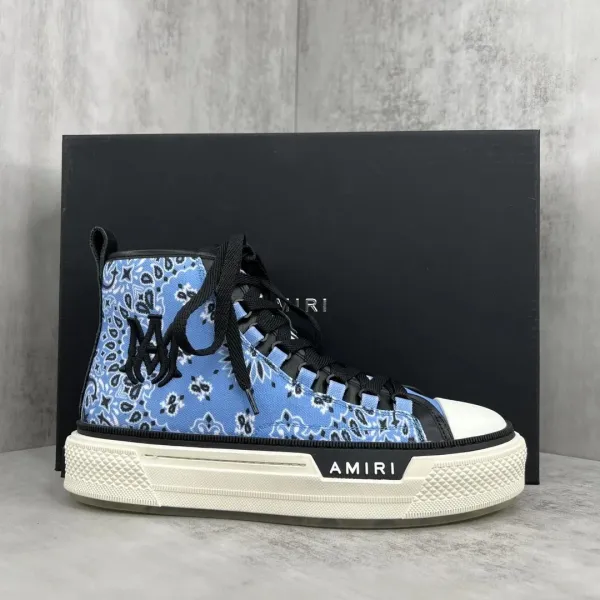 Amiri Bandana Print High-Top Sneakers Blue - 1