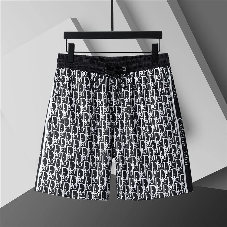 Unbranded Shorts Elastic-Waist Drawstring with Side Letter Print — 3785 Black