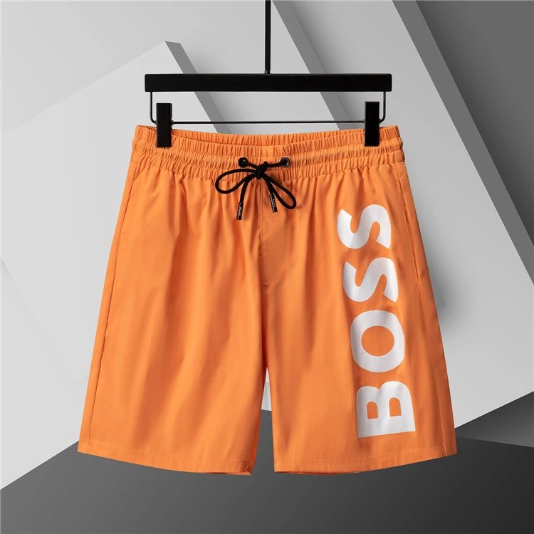 Unbranded Shorts Elastic-Waist Drawstring with Side Letter Print — 3781 Orange