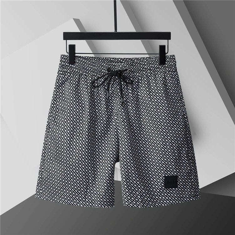 Unbranded Shorts Elastic-Waist Drawstring with Side Letter Print — 3779 Black