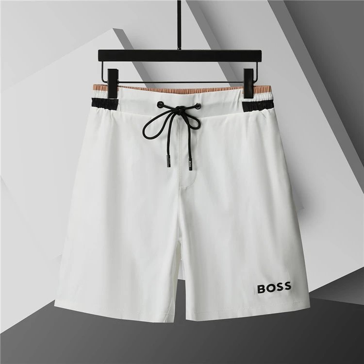 Unbranded Shorts Elastic-Waist Drawstring with Side Letter Print — 3772 White