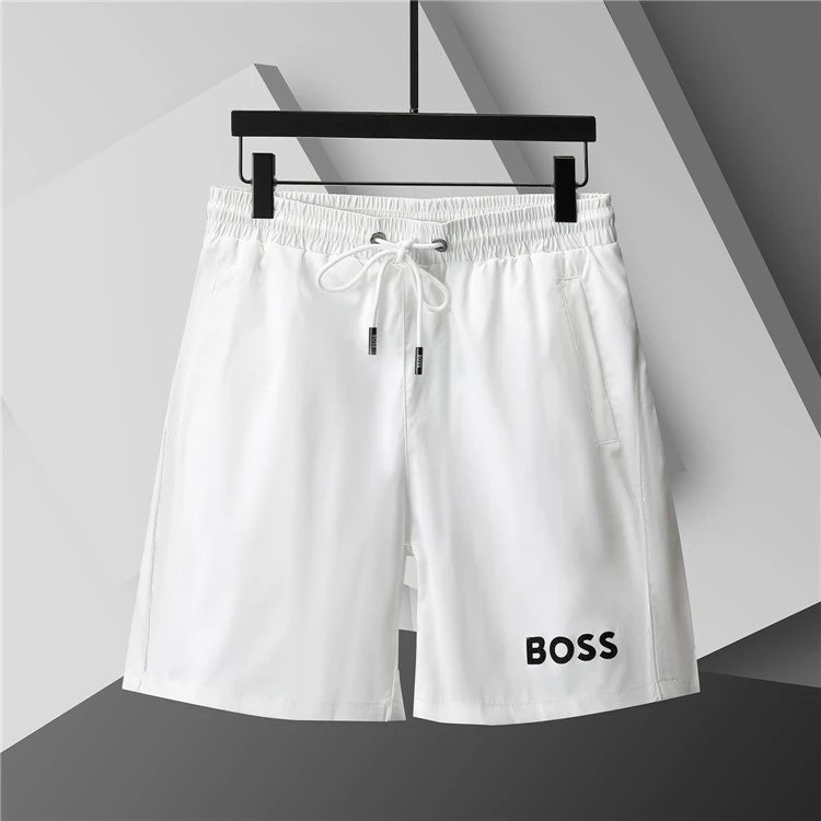 Unbranded Shorts Elastic-Waist Drawstring with Side Letter Print — 3778 White