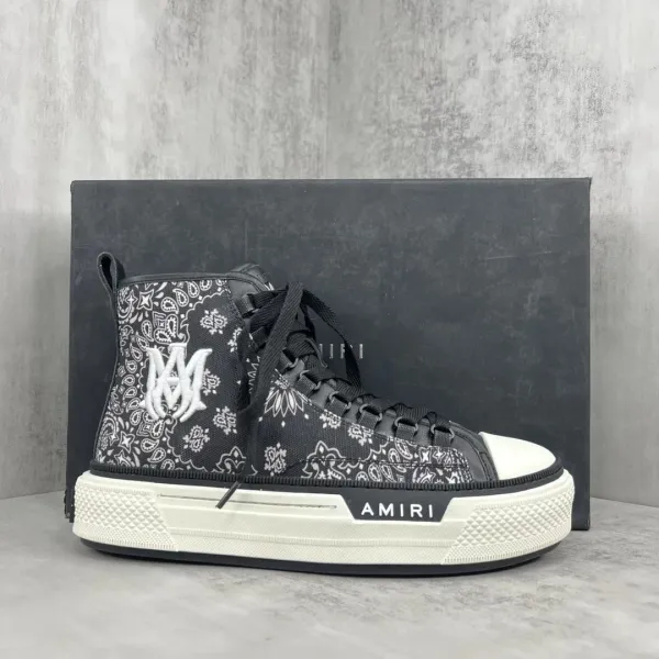 Amiri Bandana Print High-Top Sneakers Black / White - 1