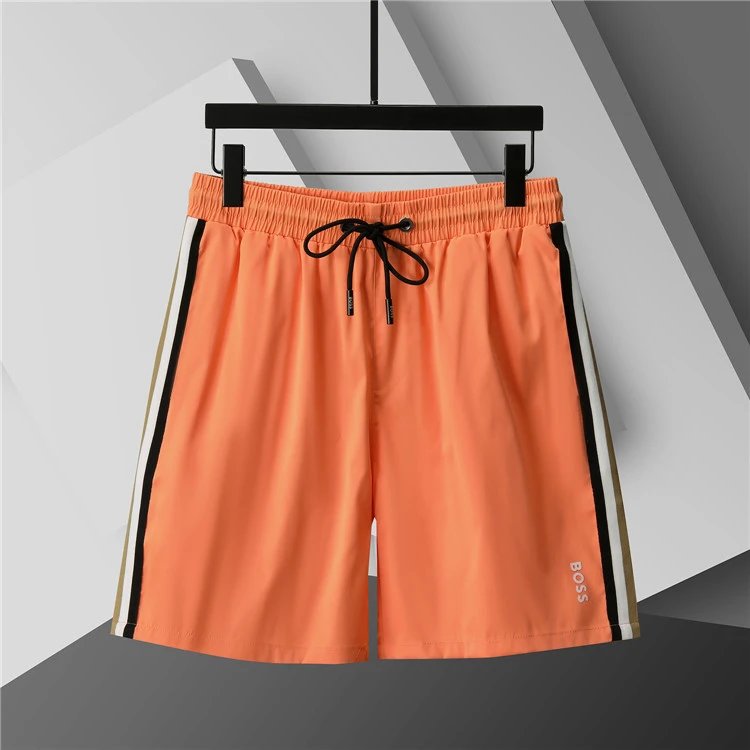 Unbranded Shorts Elastic-Waist Drawstring with Side Letter Print — 3773 Orange
