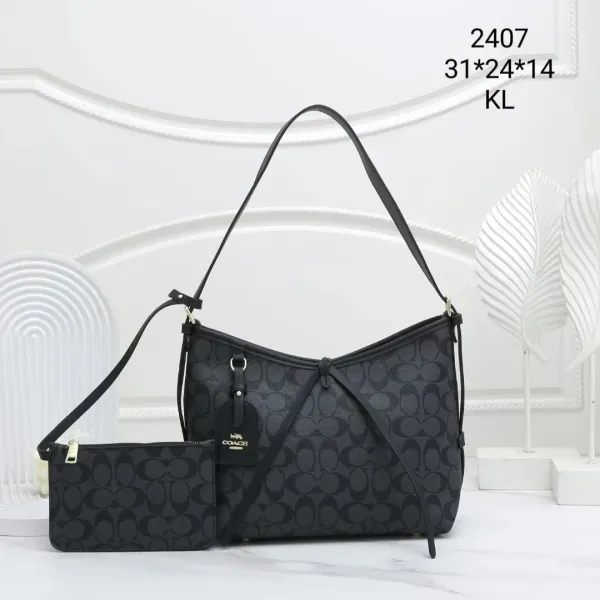 Coach Signature C Convertible Hobo Bag Black - 1