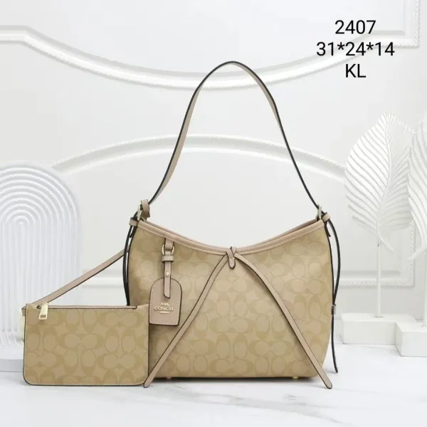 Coach Signature C Khaki Hobo Bag with Wristlet - 1