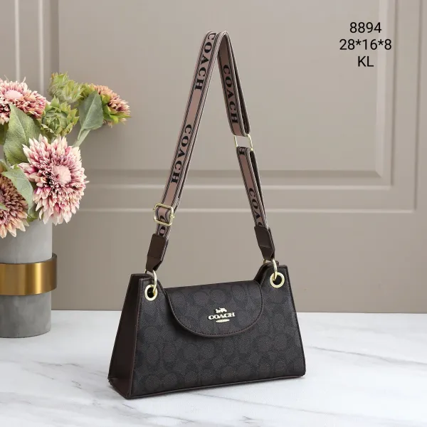 Coach Signature Print Mini Shoulder Bag in Brown - 1