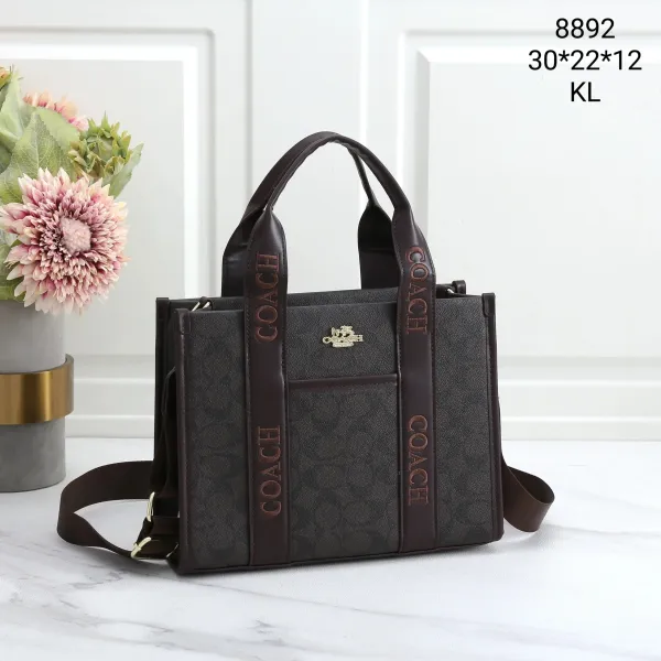 Coach Signature Canvas Tote Bag Brown - 1